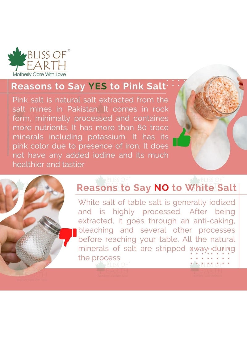 BLISS OF EARTH Pakistani Himalayan Pink Salt Fine Powder 500gm For Healthy Cooking, Natural Substitute of White Salt, Saindha Namak Pure - Image 5